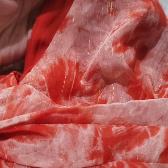 BACKLESS SLEEVELESS MAXI DRESS | Tie Dye Twist M-Slit Hem Chiffon Slip Dress S - Picture 6 of 7